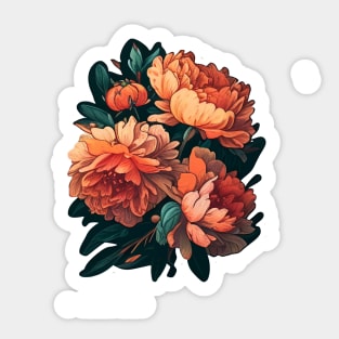 Orange Flowers Sticker